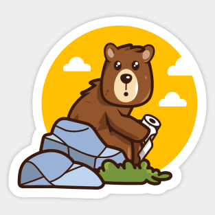 Caught in the act! Proof that a bear DOES poo in the woods. Sticker